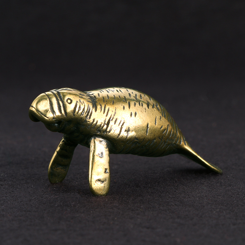 Office Furniture At Home - Brass Florida Manatee Decorative Figurines Vintage