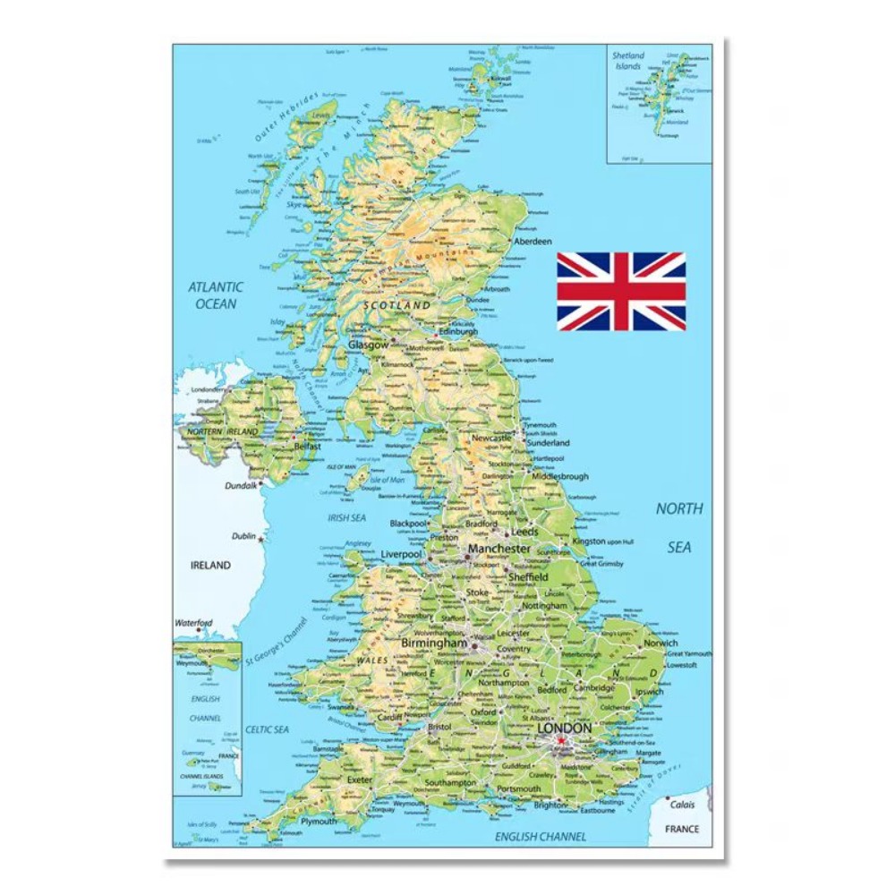 Office Furniture Uk - Large HD UK Map Posters Prints