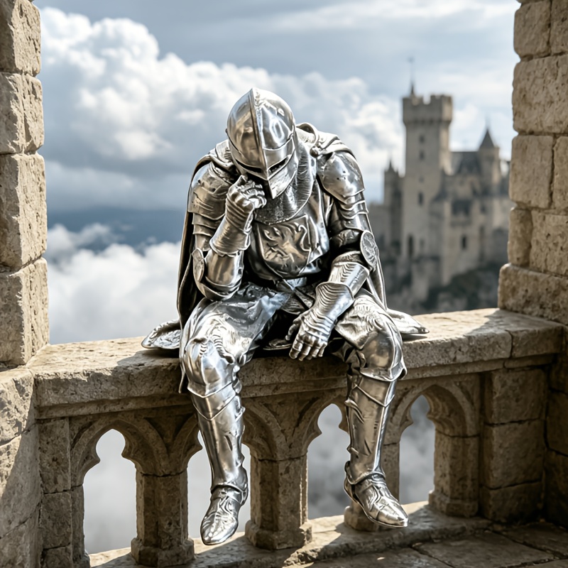 Office Furniture At Home - Medieval Knight Figurine Vintage Meditation Armor