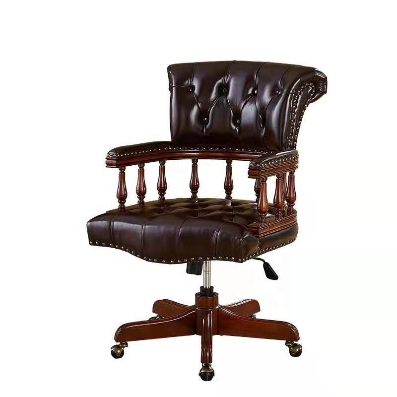 Office Furniture Uk - Dark Ox Blood Chesterfield Captains Chair