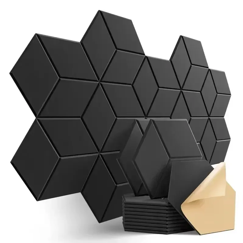 Office Furniture Plan - 12 Pcs Self-Adhesive Hexagon Sound Insulation