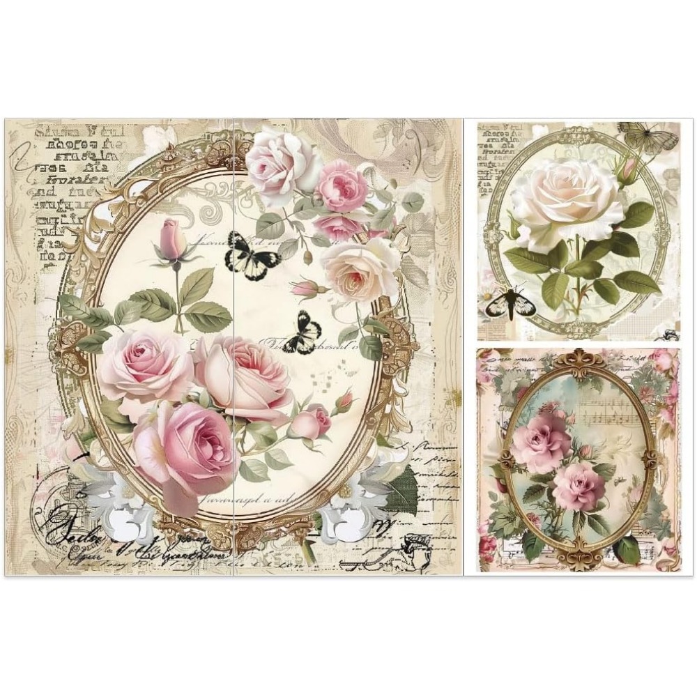 Office Furniture Plan - 3pcs/Set Rose Rub on Transfers for