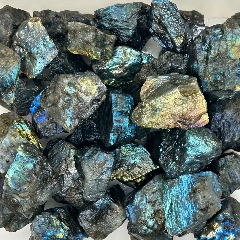 Office Furniture At Home - Rough-textured natural labradorite stone, suitable for