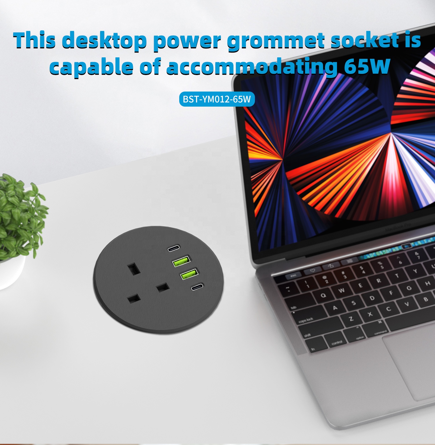 New 65W 80mm Round Grommet Off - Office Furniture Uk 评论和价格