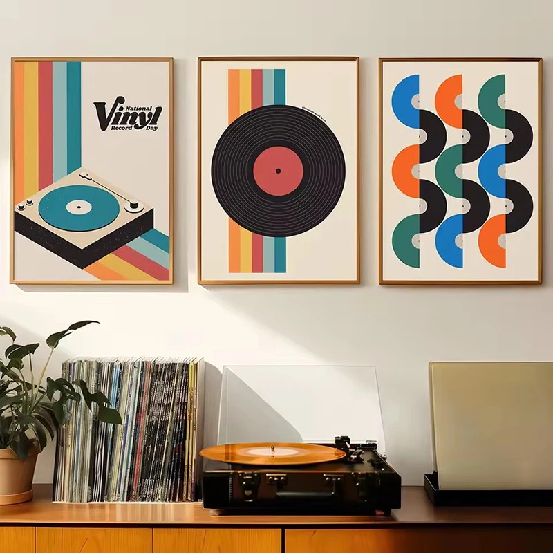 Mid Century Vinyl Record Canva - Office Furniture At Home 评论和价格