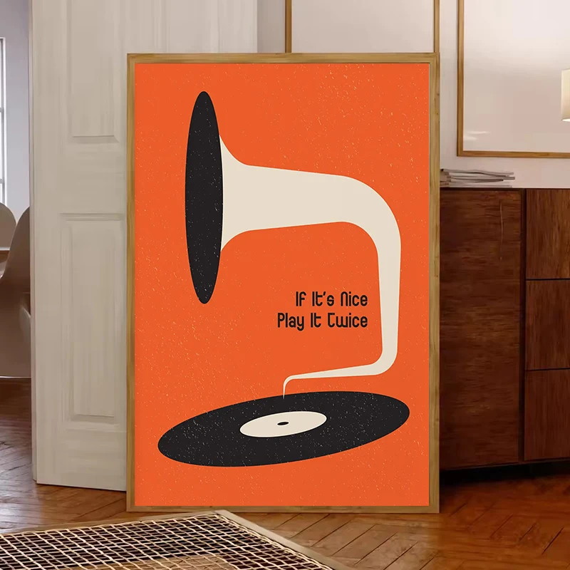Mid Century Vinyl Record Canva - Office Furniture At Home 评论和价格