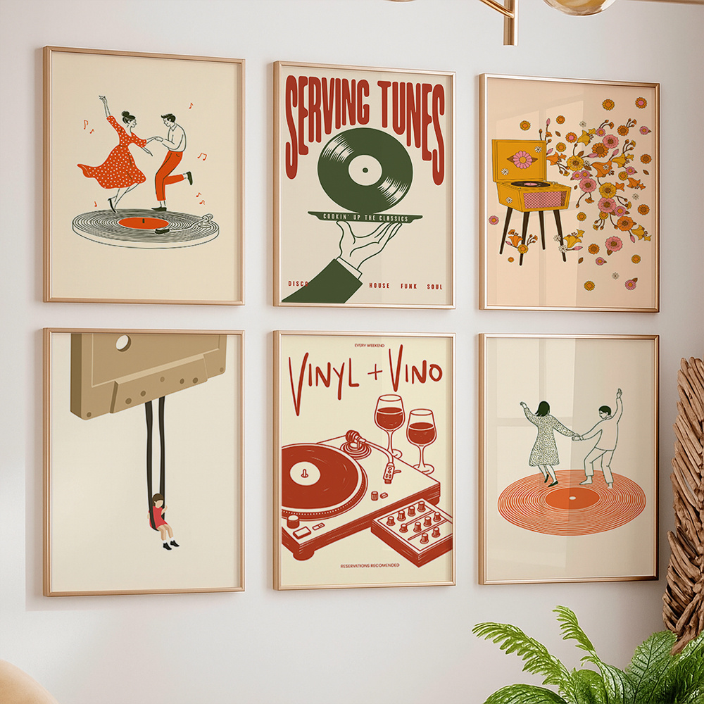 1pc Vintage Music Canvas Poste - Office Furniture At Home 评论和价格