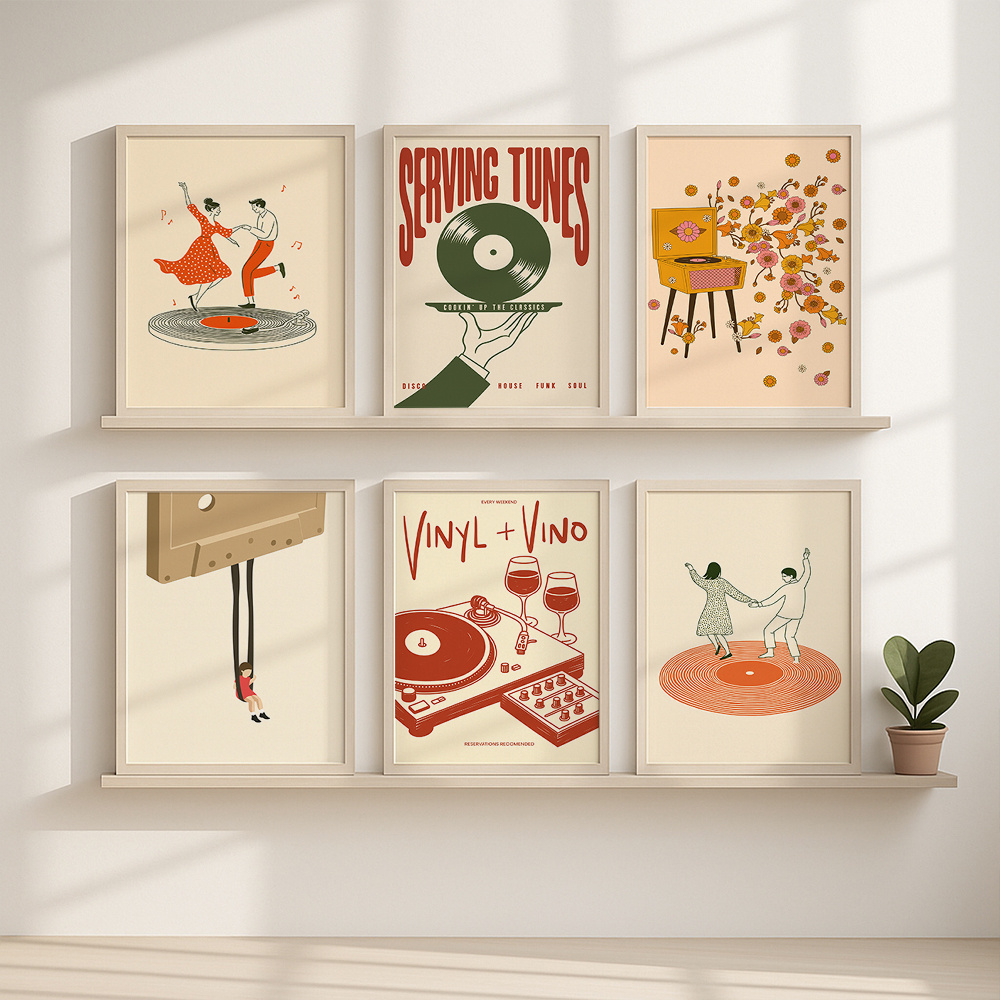 1pc Vintage Music Canvas Poste - Office Furniture At Home 评论和价格
