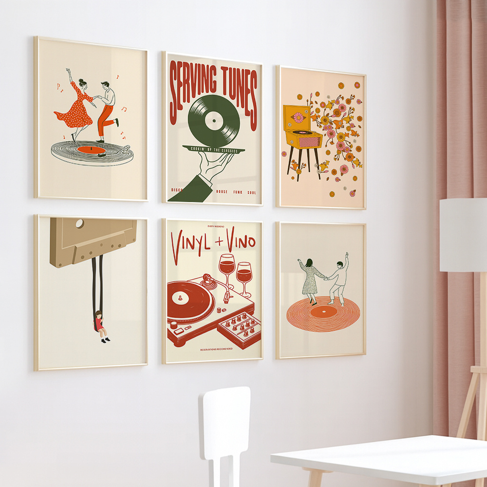 1pc Vintage Music Canvas Poste - Office Furniture At Home 评论和价格