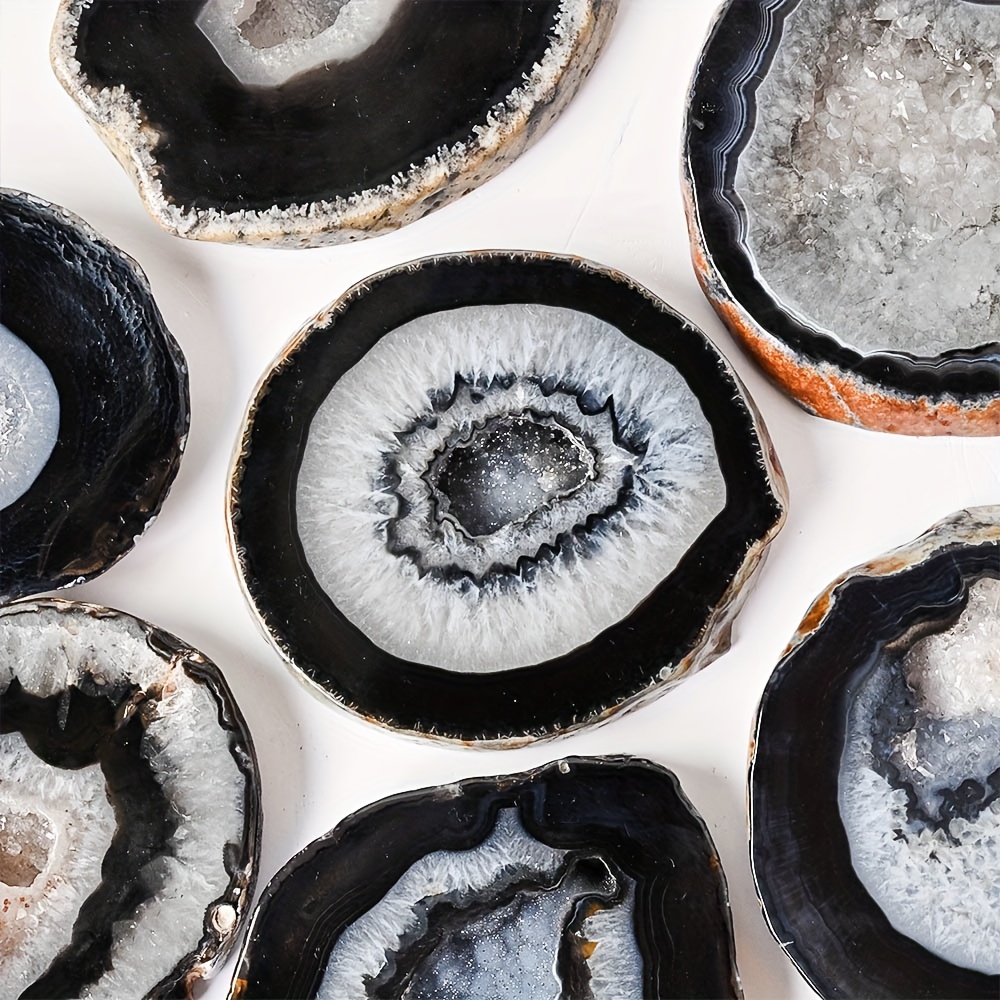 1pc Natural Black Agate Geode  - Office Furniture At Home 评论和价格