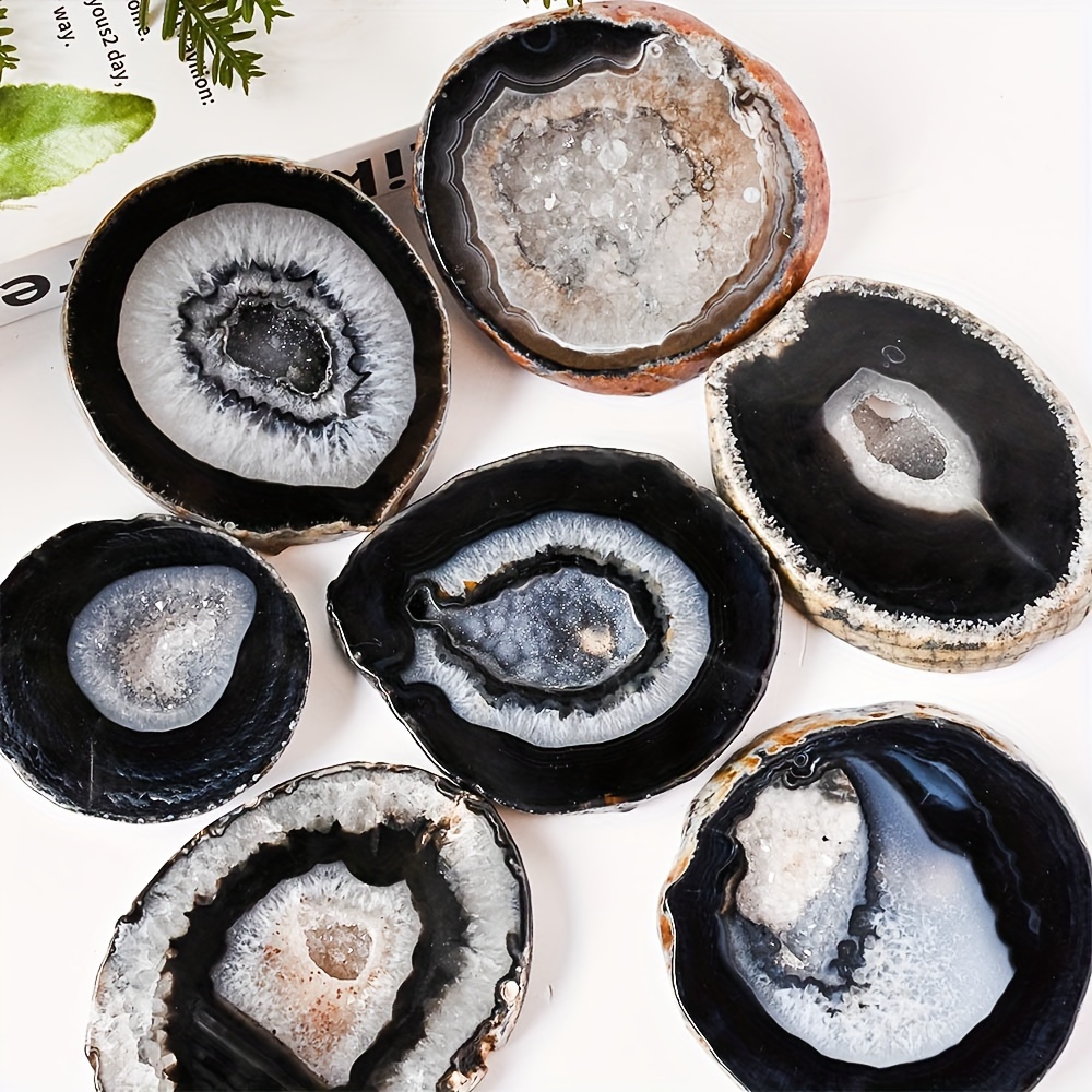 1pc Natural Black Agate Geode  - Office Furniture At Home 评论和价格
